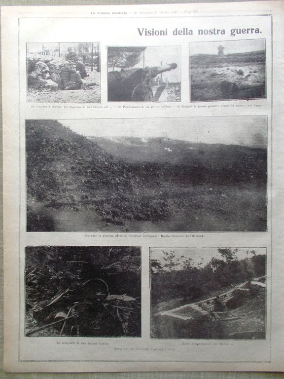 La Tribuna Illustrata 30 Settembre 1917 WW1 Edison Hermada Stati …