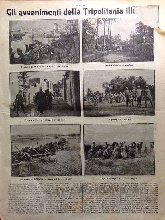 La Tribuna Illustrata 31 Dicembre 1911 Tripolitania Fuga Turchi Reggio …