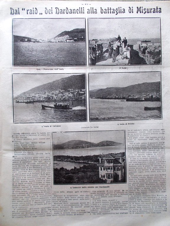 La Tribuna Illustrata 4 Agosto 1912 Ascari Dea Calì Dardanelli …