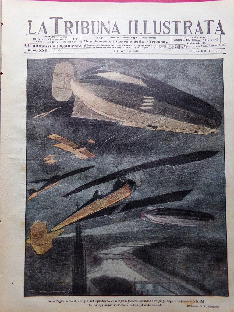La Tribuna Illustrata 4 Aprile 1915 WW1 Lojacono Sarah Bernhardt … | Immagine principale