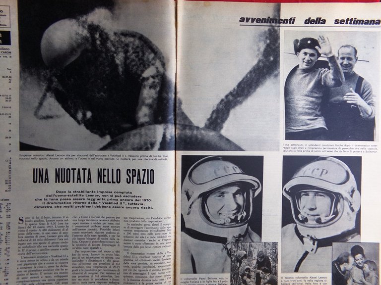 La Tribuna Illustrata 4 Aprile 1965 Uomo Spazio Leonov Morte …