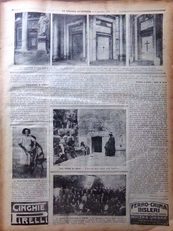 La Tribuna Illustrata 4 Gennaio 1925 Papa Porta Santa Patologia …