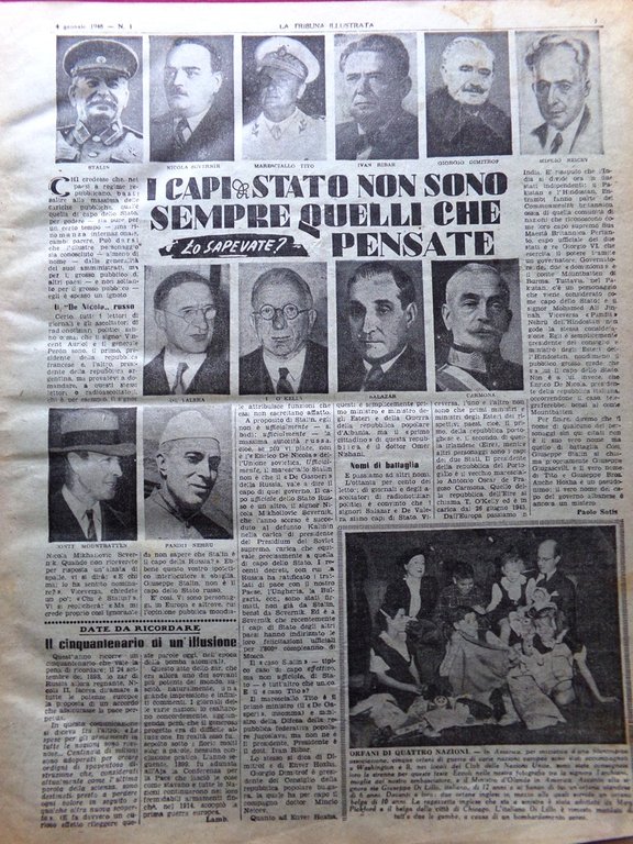 La Tribuna Illustrata 4 Gennaio 1948 Capi di Stato Crawford … | Immagine Gallery 2