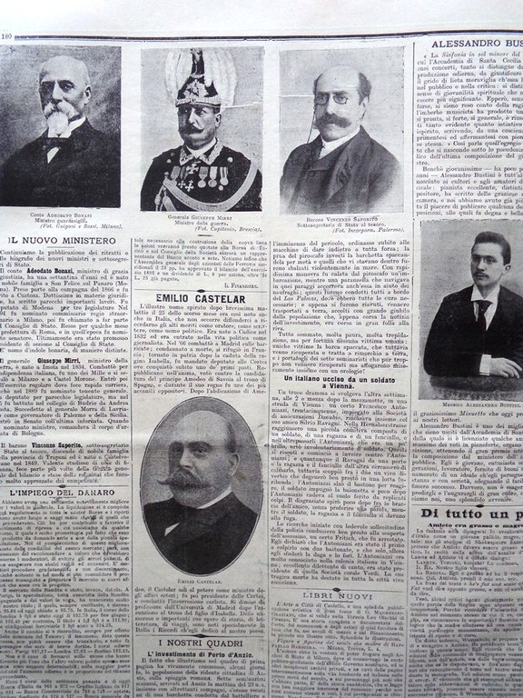 La Tribuna Illustrata 4 Giugno 1899 Emilio Castelar Bustini Ministero …