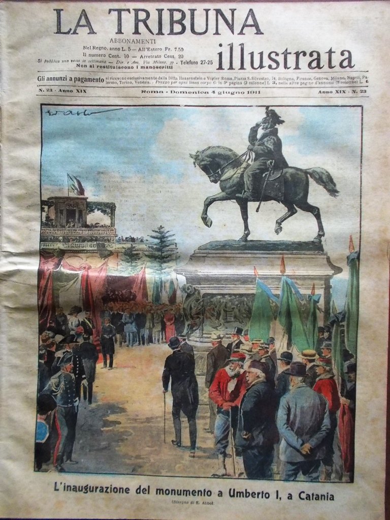 La Tribuna Illustrata 4 Giugno 1911 Catania Umberto I Giro …