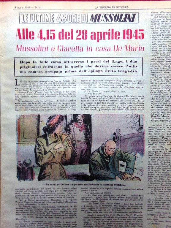 La Tribuna Illustrata 4 Luglio 1948 Santi Stalin Duce Mafalda … | Immagine Gallery 2