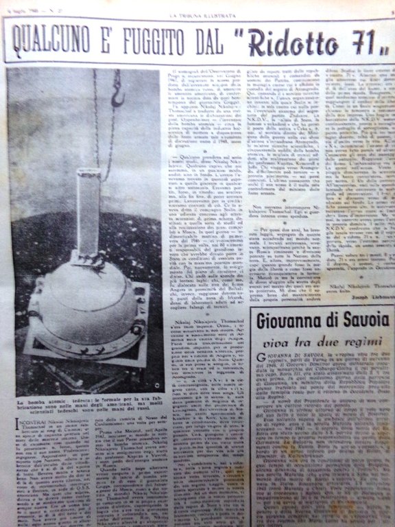 La Tribuna Illustrata 4 Luglio 1948 Santi Stalin Duce Mafalda … | Immagine Gallery 4