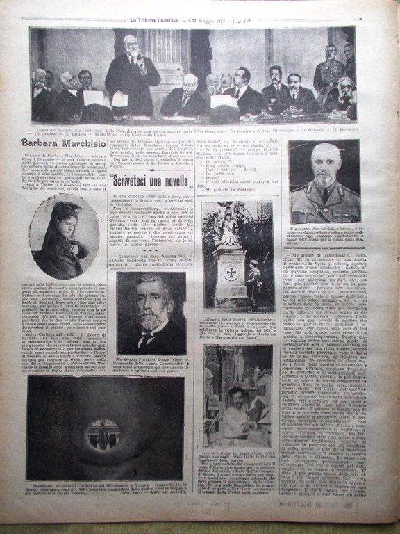 La Tribuna Illustrata 4 Maggio 1919 Barbara Marchisio Pace in …