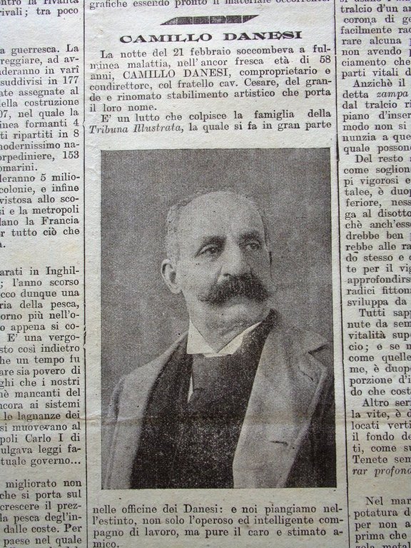 La Tribuna Illustrata 4 Marzo 1900 Camillo Danesi Funerali di …