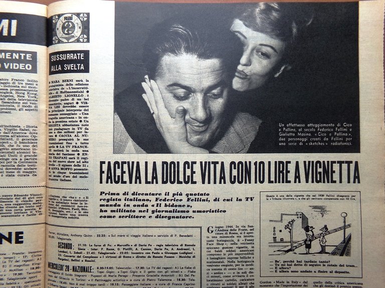 La Tribuna Illustrata 4 Marzo 1962 Tesoro Balbo Fellini Kennedy …