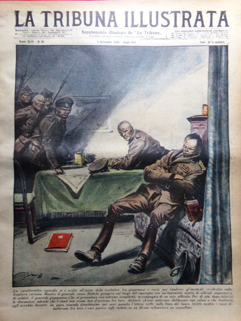 La Tribuna Illustrata 4 Settembre 1938 Sumo Barbarossa Cinecittà Calciatori …