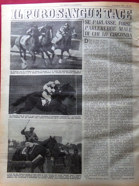 La Tribuna Illustrata 5 Dicembre 1948 Bandito Giuliano Garollo Purosangue … | Immagine Gallery 2