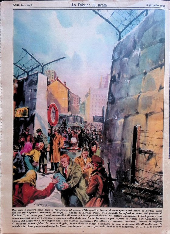 La Tribuna Illustrata 5 Gennaio 1964 Muro di Berlino Willy …