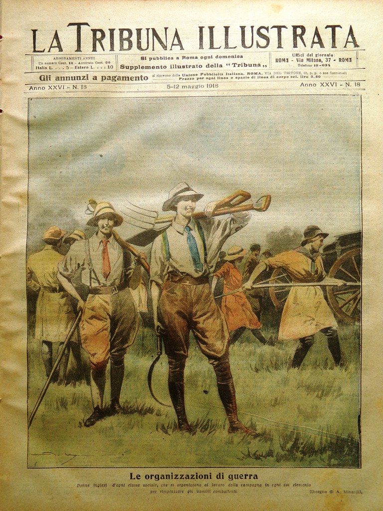 La Tribuna Illustrata 5 Maggio 1918 WW1 Donne Inglesi Senecat … | Immagine principale