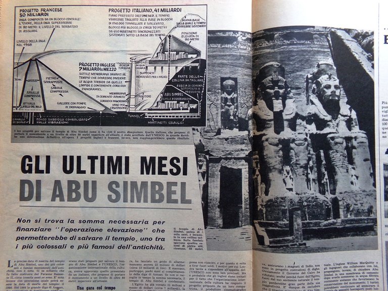 La Tribuna Illustrata 5 Maggio 1963 Abu Simbel Lindbergh Ray …