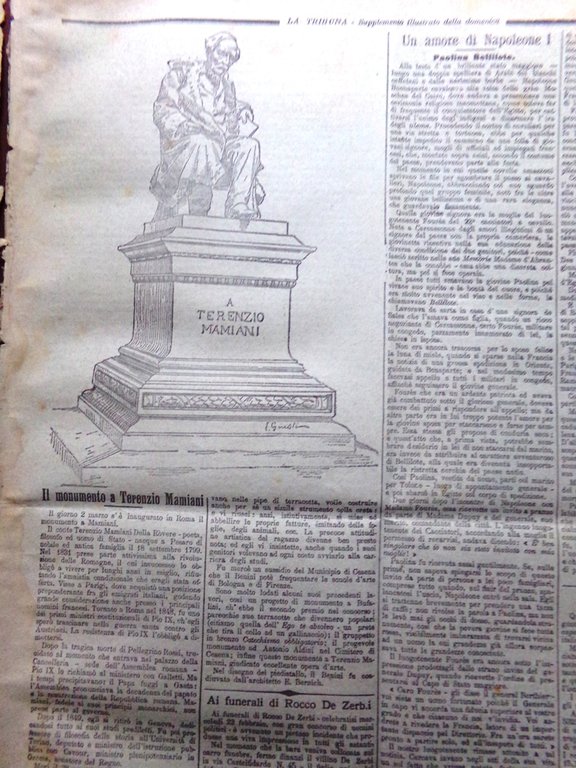 La Tribuna Illustrata 5 Marzo 1893 Funerali De Zerbi Mamiani …