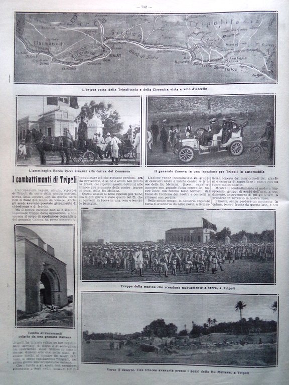 La Tribuna Illustrata 5 Novembre 1911 Bandiera Profeta Tripoli Ameglio …