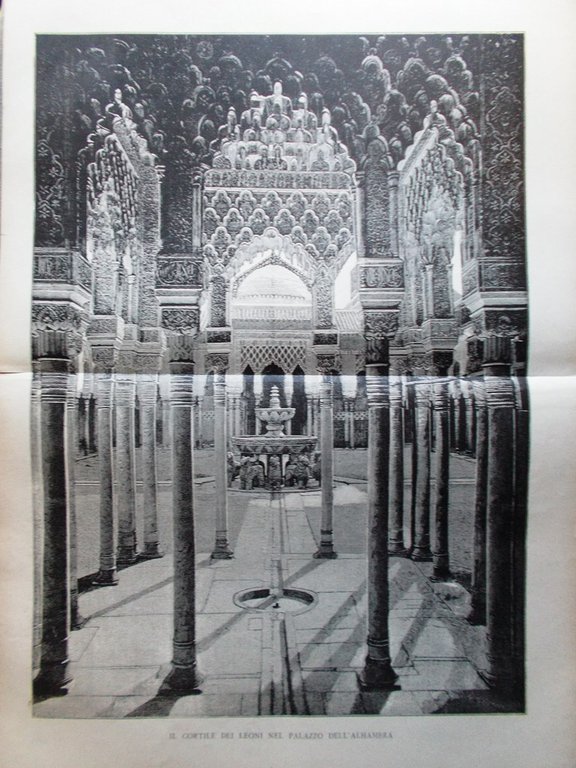 La Tribuna Illustrata 5 Ottobre 1890 Alfredo Baccarini Alhambra Granada …