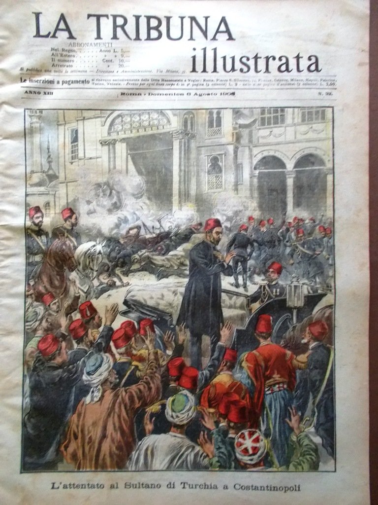 La Tribuna Illustrata 6 Agosto 1905 Sandri Merletti Incendio Milano …