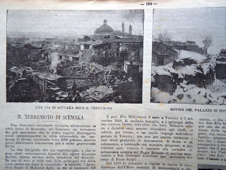 La Tribuna Illustrata 6 Aprile 1902 Terremoto a Scemaka Prinetti …