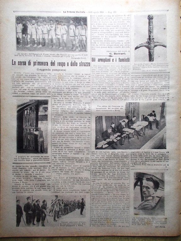 La Tribuna Illustrata 6 Aprile 1919 Natale Palli Tunnel Manica …