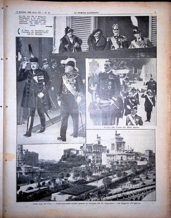 La Tribuna Illustrata 6 Dicembre 1936 Duce Dietrich Fulmini Bolscevismo …