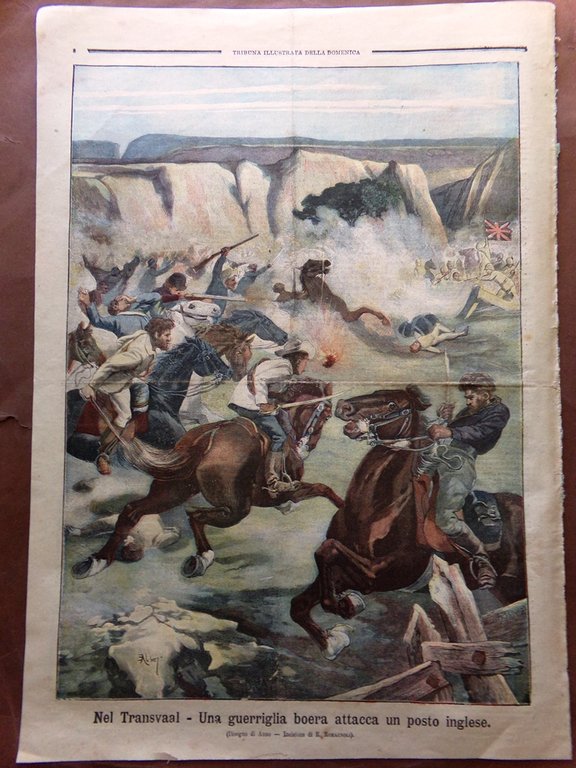 La Tribuna Illustrata 6 Gennaio 1901 Margherita Boeri Transvaal Gneisenau …