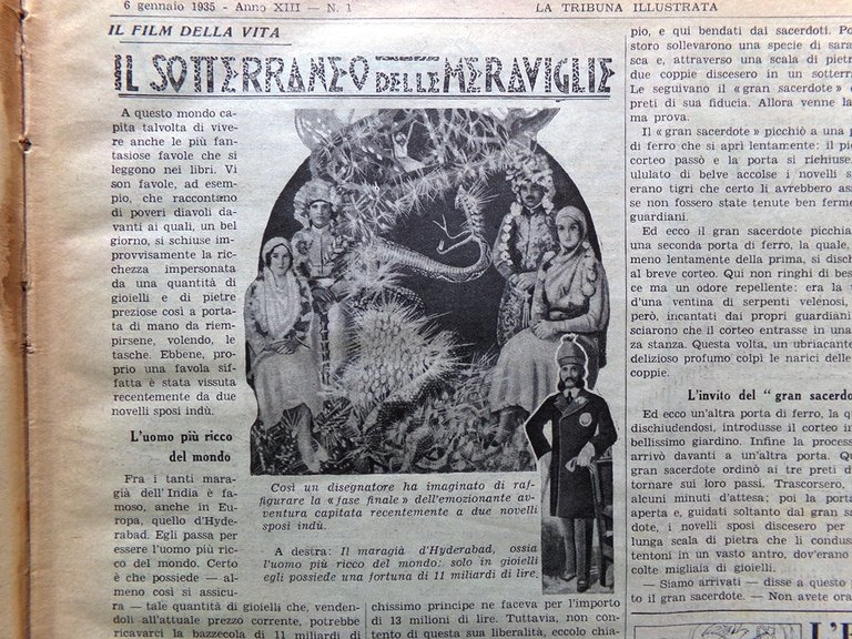 La Tribuna Illustrata 6 Gennaio 1935 Calafati Bellanger Forestale Castello …
