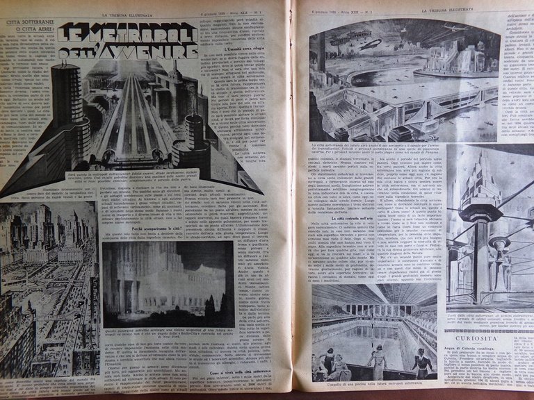La Tribuna Illustrata 6 Gennaio 1935 Calafati Bellanger Forestale Castello …