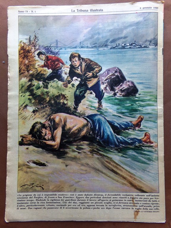 La Tribuna Illustrata 6 Gennaio 1963 Caricatura Clark Ferraro Christie …