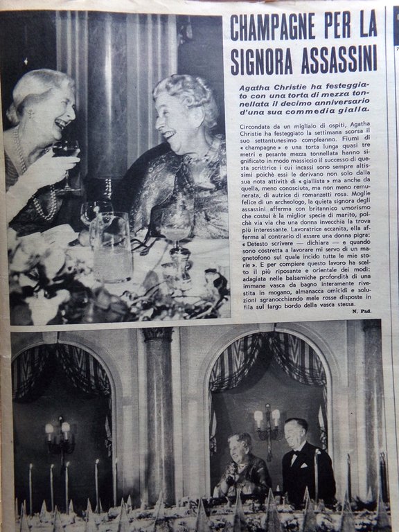La Tribuna Illustrata 6 Gennaio 1963 Caricatura Clark Ferraro Christie …