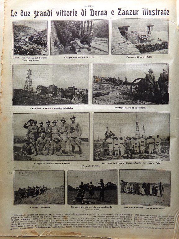 La Tribuna Illustrata 6 Ottobre 1912 Miserabili Derna Zanzur Maggiotto …