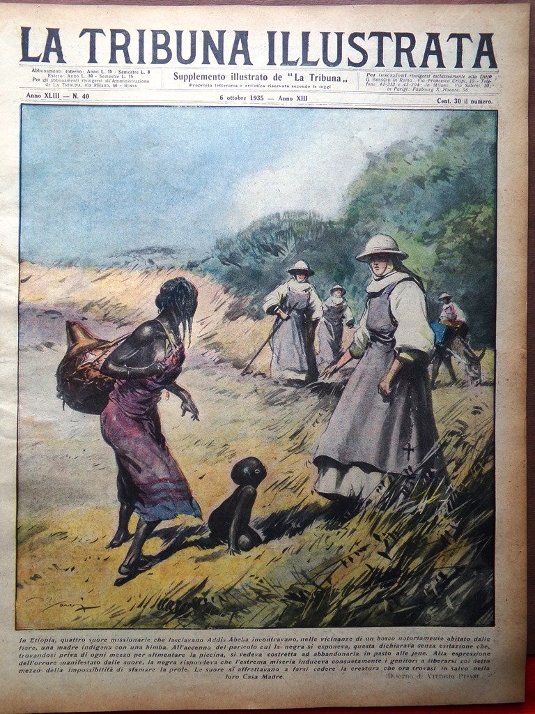 La Tribuna Illustrata 6 Ottobre 1935 Asmara Nyabinghi Carignano Donatori …