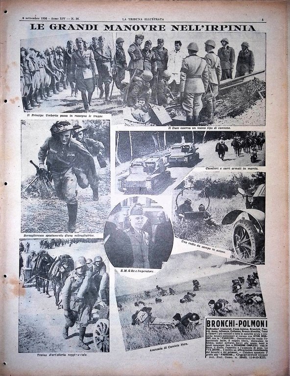 La Tribuna Illustrata 6 Settembre 1936 Manovre in Irpinia Salari …