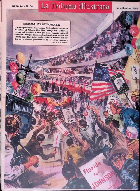 La Tribuna Illustrata 6 Settembre 1964 funerali Togliatti Atlantic City …