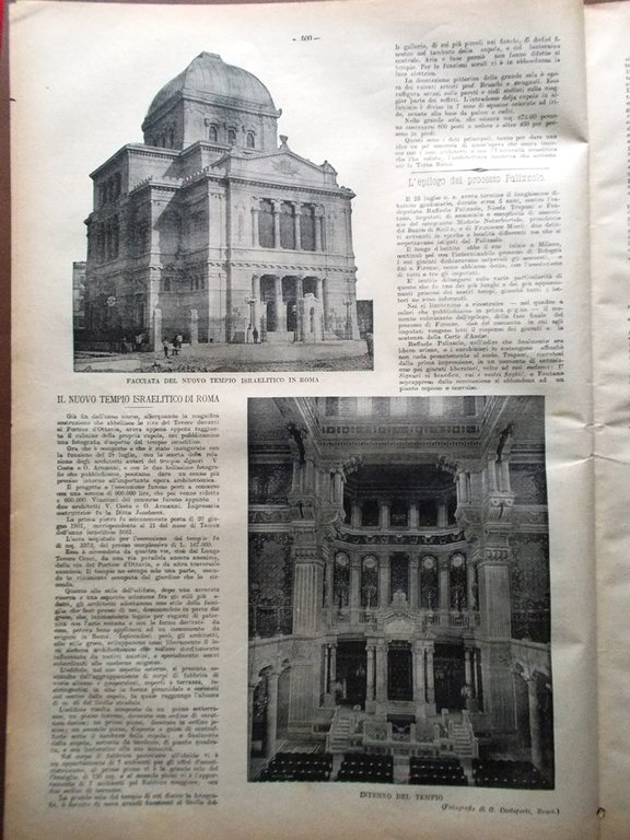 La Tribuna Illustrata 7 Agosto 1904 Plehwe Rapisardi Tempio Roma …