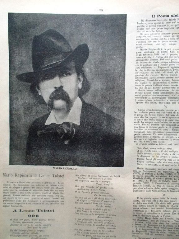 La Tribuna Illustrata 7 Agosto 1904 Plehwe Rapisardi Tempio Roma …