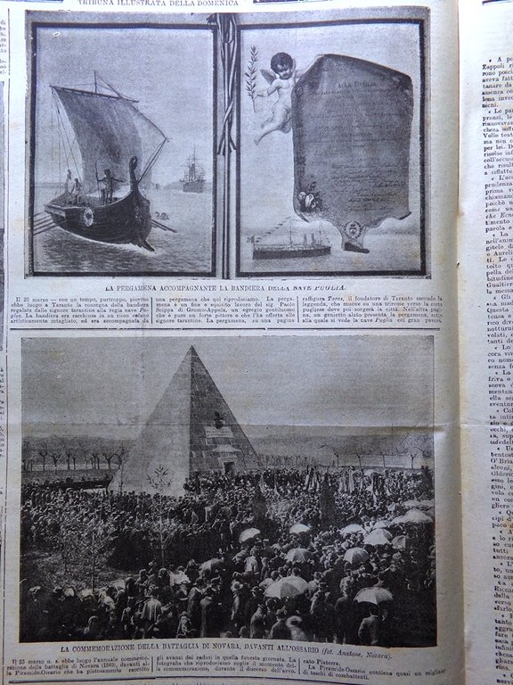 La Tribuna Illustrata 7 Aprile 1901 Cerimonie Pasquali Novara Teatro …