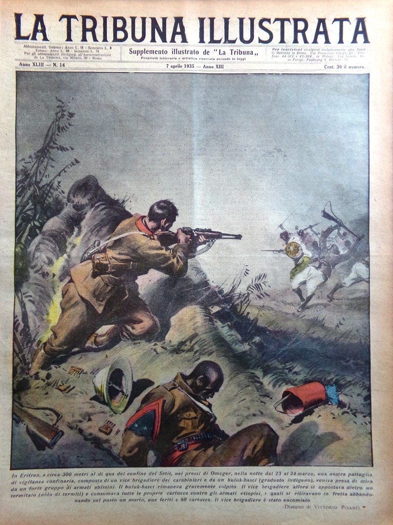 La Tribuna Illustrata 7 Aprile 1935 Ariani Radium Duce Eritrea …