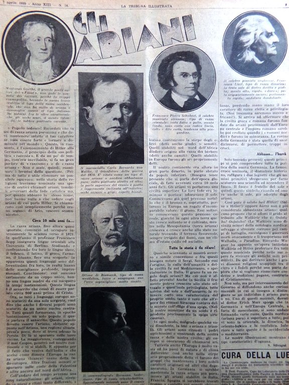 La Tribuna Illustrata 7 Aprile 1935 Ariani Radium Duce Eritrea …