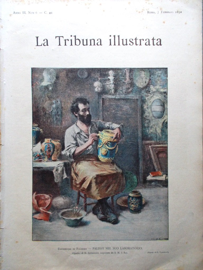 La Tribuna Illustrata 7 Febbraio 1892 Terremoto Lazio Genzano e …