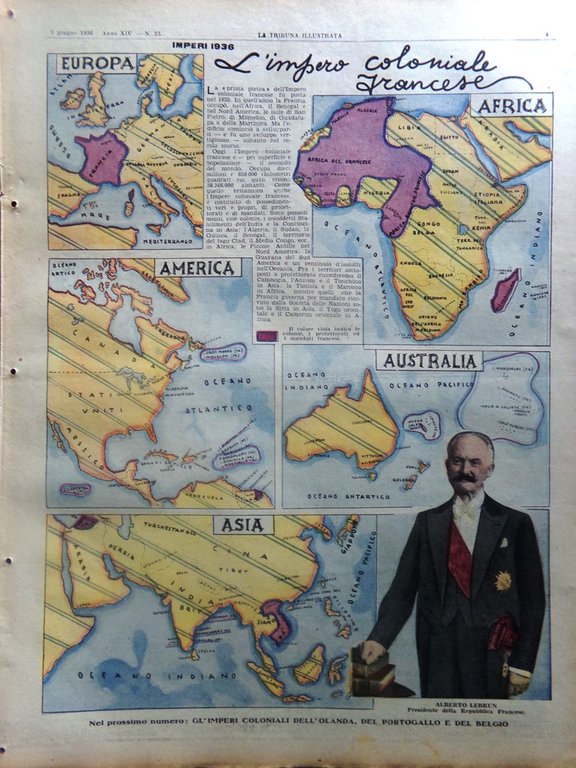 La Tribuna Illustrata 7 Giugno 1936 Impero Francese Papa Pio …