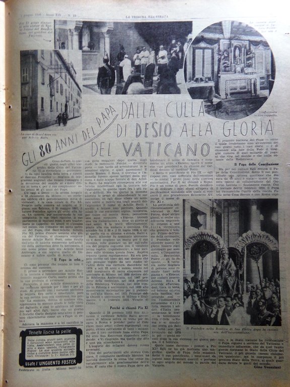 La Tribuna Illustrata 7 Giugno 1936 Impero Francese Papa Pio …