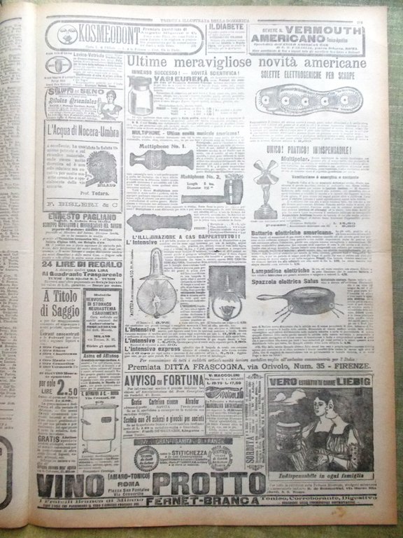 La Tribuna Illustrata 7 Luglio 1901 Valanga del Sempione Polidattilia …