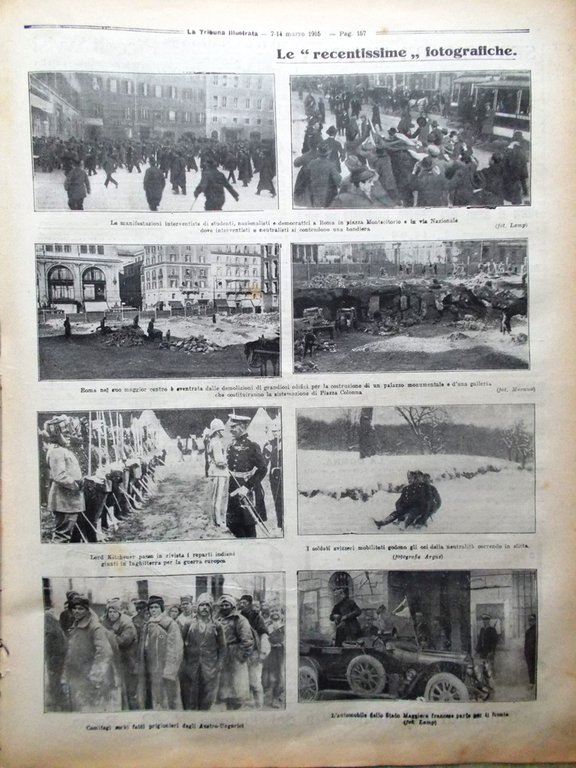 La Tribuna Illustrata 7 Marzo 1915 WW1 Battaglia Augustow Teatro …