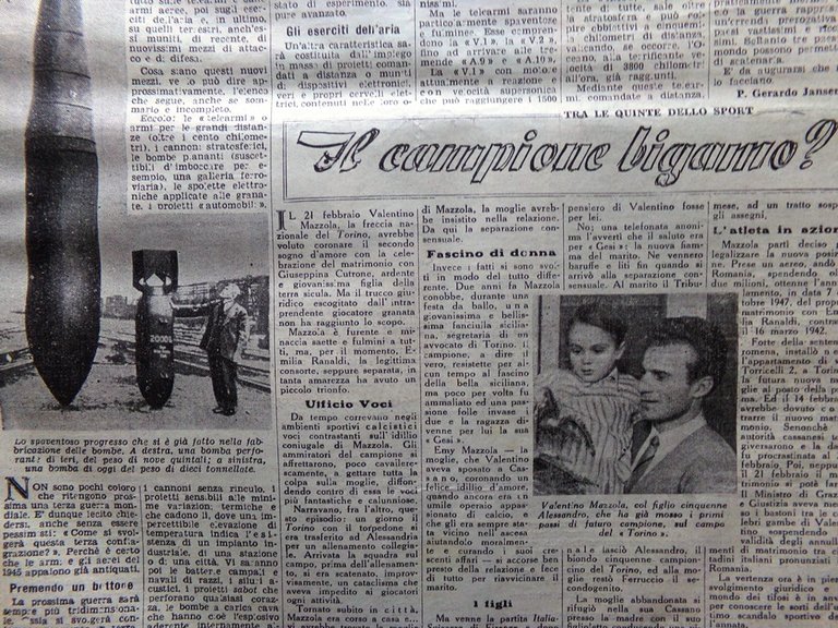 La Tribuna Illustrata 7 Marzo 1948 Ferracin Campione Mazzola Trogloditi … | Immagine Gallery 4