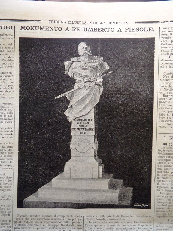 La Tribuna Illustrata 7 Ottobre 1900 Teatro Monumento Umberto Fiesole …