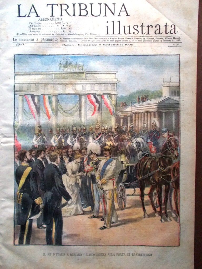 La Tribuna Illustrata 7 Settembre 1902 Re d'Italia Berlino Vallombrosa …