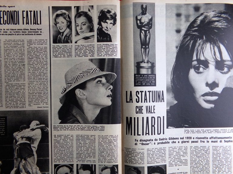 La Tribuna Illustrata 8 Aprile 1962 Giovanni Pascoli Premio Oscar …