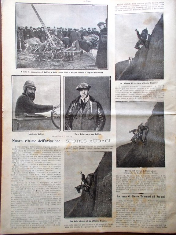 La Tribuna Illustrata 8 Gennaio 1911 Vittime Aviazione Pattino Oro …